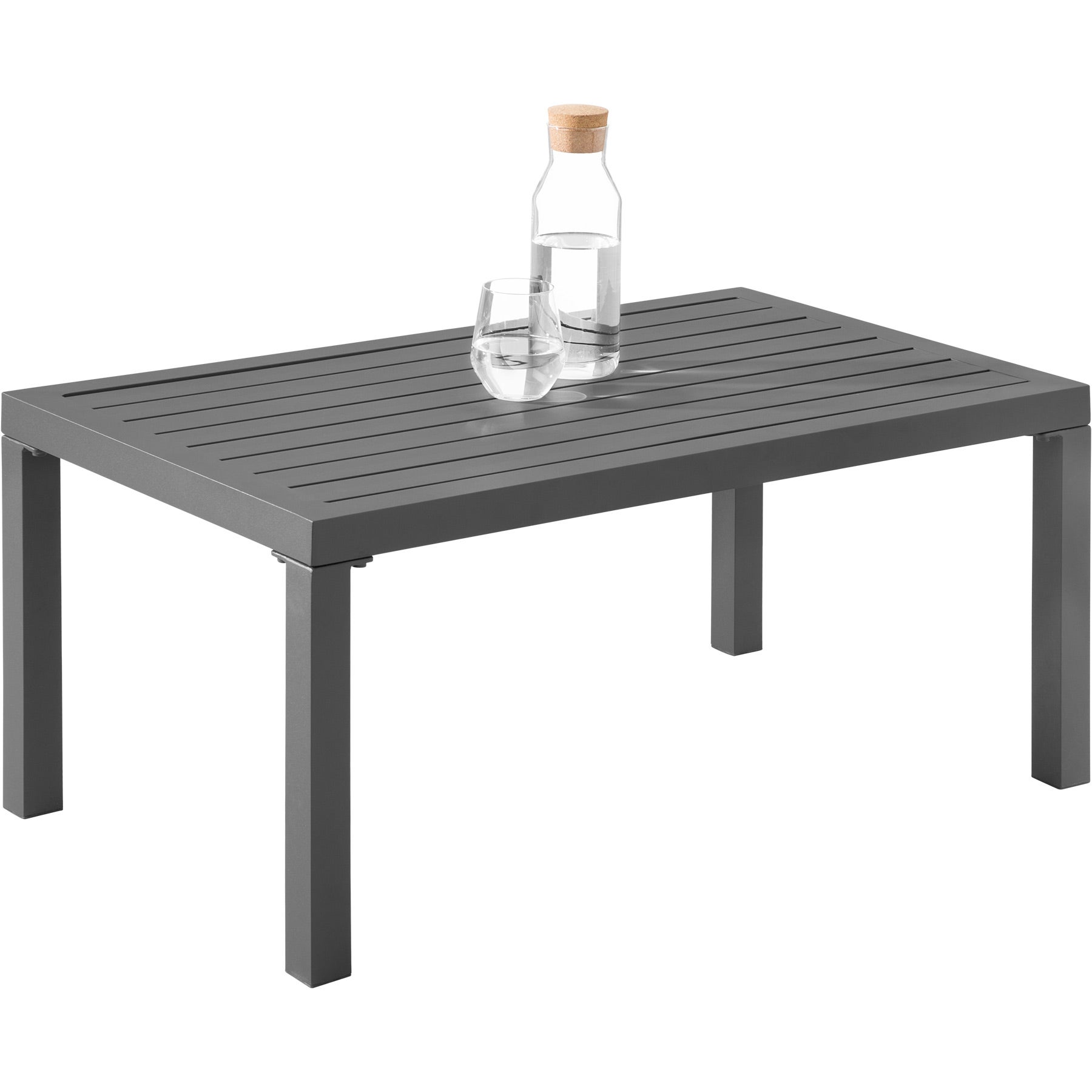 Salon de jardin Avec cadre en aluminium pour 4 personnes gris clair - 3