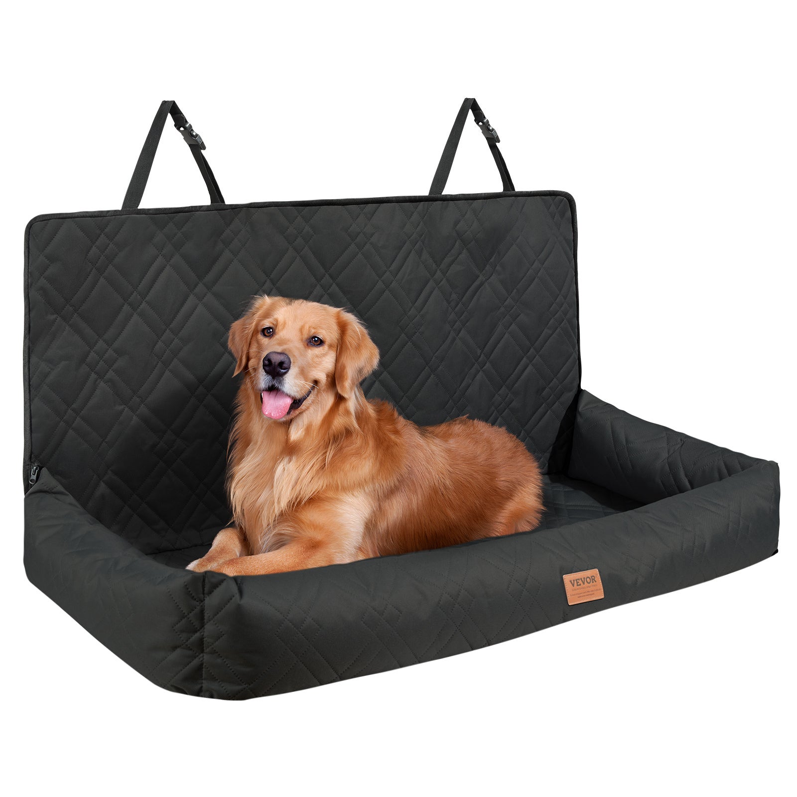 Siège Auto VEVOR Pour Chien Gris - Jusqu'à 45kg, Rehausseur Imperméable Avec Laisse De Sécurité