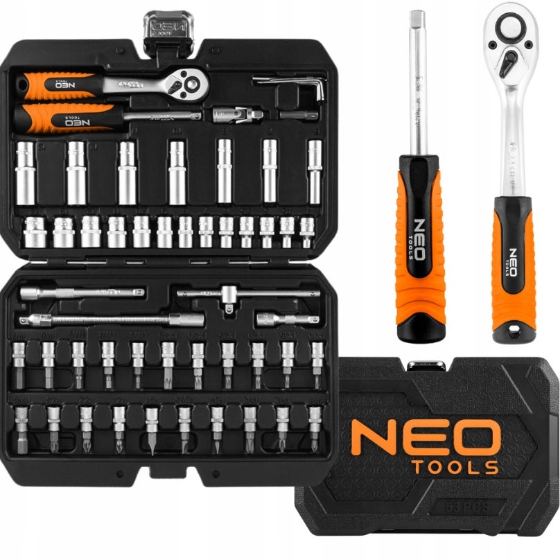 NEO TOOLS ZESTAW KLUCZY NASADOWYCH BITY TORX WALIZKA 55 el. 1/4"