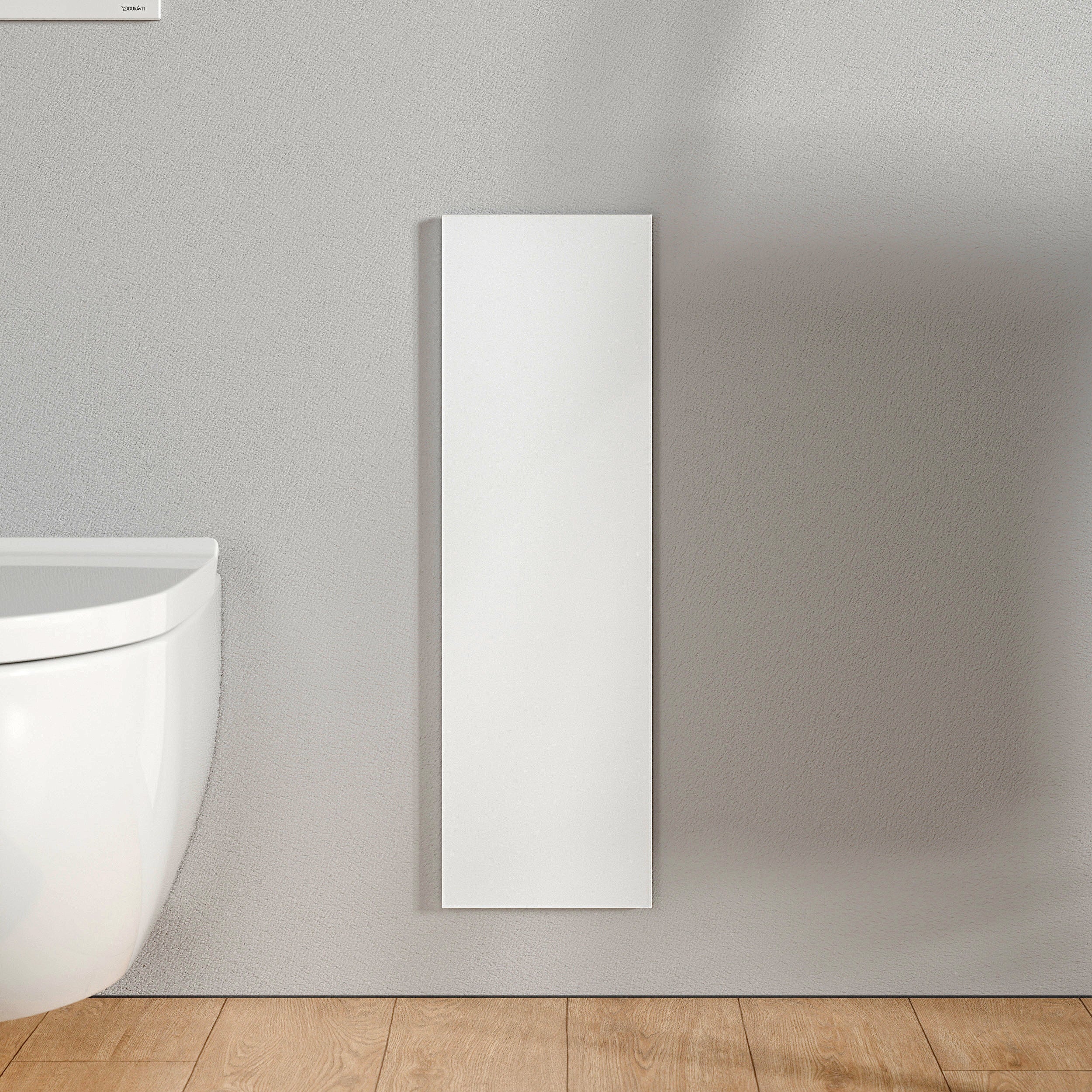 BERNSTEIN - Modulo nicchia WC in acciaio inox da incasso vetro bianco opaco 16x16x58cm (LxPxH) porta scopino + 1 ripiano incernierato a destra - RIA - 3