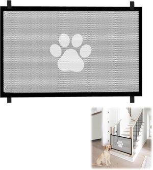 Ycozy Cancelletto per Bambini Scale Cancelletto per Cani con Barra di Supporto, Retrattile Cancello Bambini Adatto per Scale Interni Esterni (Nero, 200cm