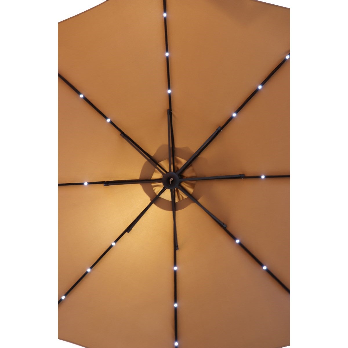 Parasol LED solaires intégrées + Base Netspa pour Spa - 250x250cm - 100% Polyester imperméable 250g - 10,2 kg - Coloris Beige + - 5