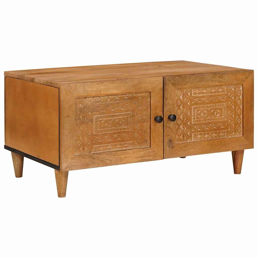 Stolik kawowy Jasnobrązowy 80 x 50 x 40 cm lite drewno mango
