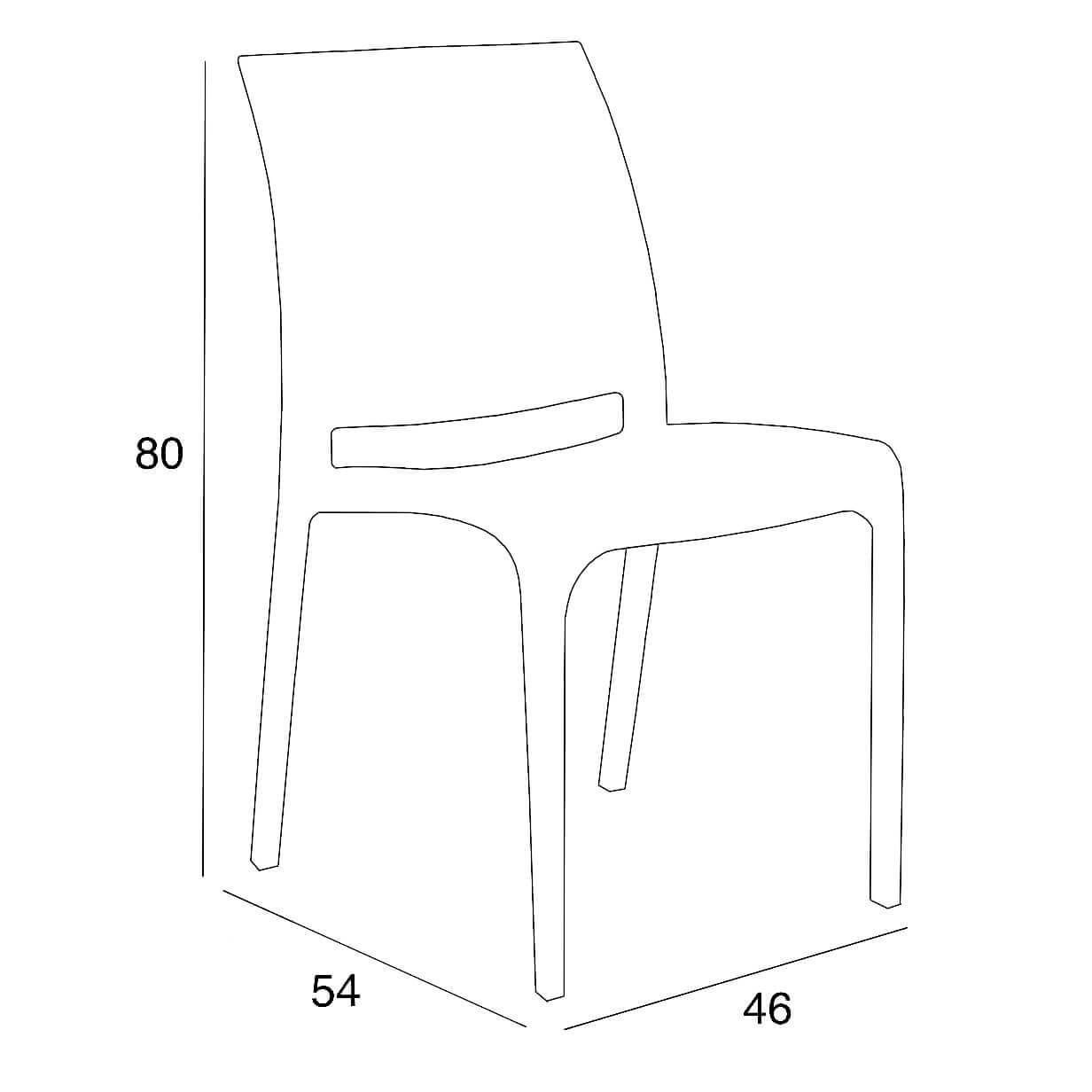BUYBUY Sedia Roma in PP , robusta e moderna, impilabili Bianca ROM001W - 2