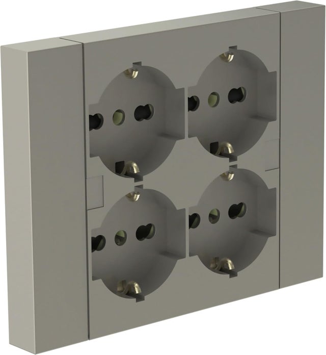 Multipresa da incasso Quadra 4 Posti Universali P40, compatibile con tutte le scatole da incasso 3 posti