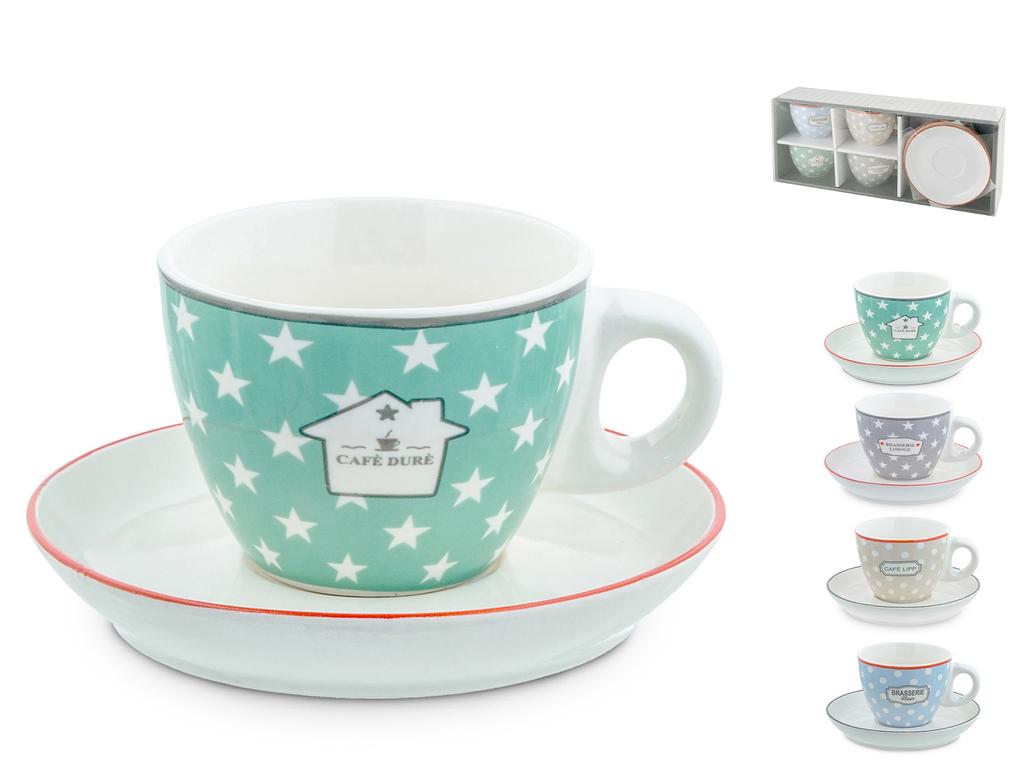 Meissen - Tazze Da Tè Con Piattini A Modello Fiori Sparsi Per 2 Persone Tasse Und Untertasse 4 Porzellan