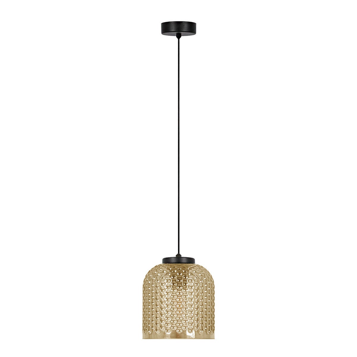 Lampa wisząca CAPRI bursztynowo-czarna 1xE27x20W szkło wym:91x18x18cm IP20 Kaja