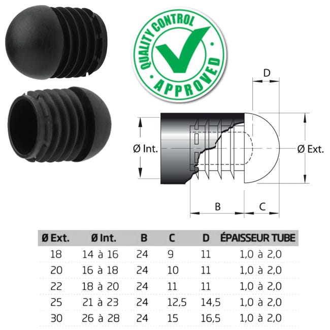 Mobiclinic, Piedini per mobili, Pack 4 unità, 10 cm, Gomma, colore Nero Mobiclinic, Piedini per mobili, Pack 4 unità, 10 cm, Gomma, colore Nero