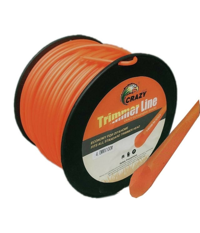 Trade Shop - Filo Per Decespugliatore Tondo 4mm Bobina 100mt Tagliaerba Cavo Matassa Rosso -