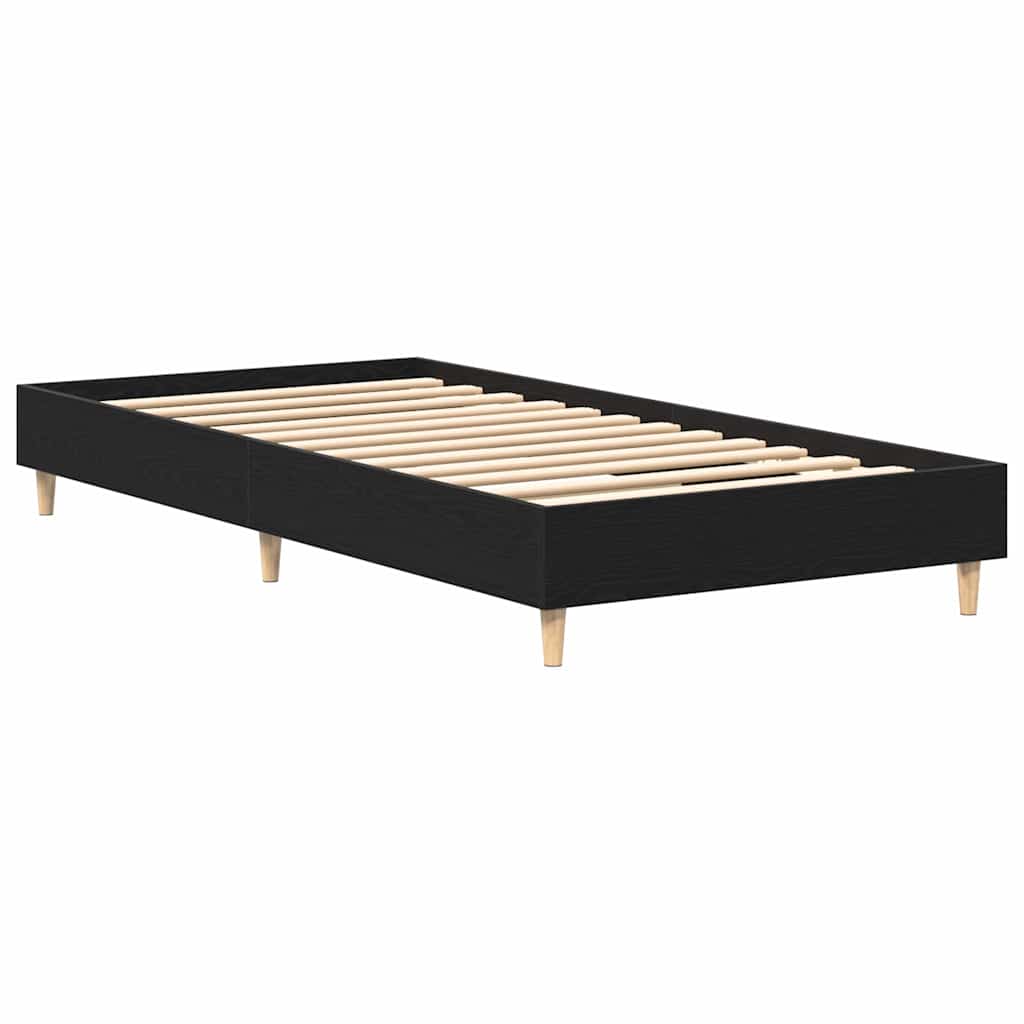 Łóżko Czarne Rama Łóżka Ze Stelażem Do Sypialni Pokoju 75 x 190 cm