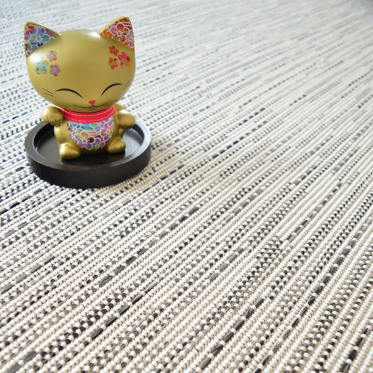 Tapis tissé plat - Bornéo blanc - Ganse coton anthracite - 250 x 350 cm - 4