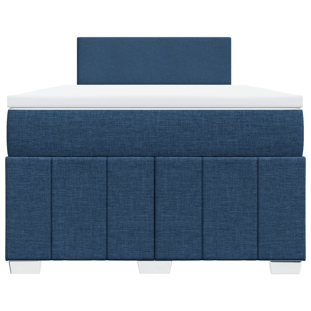Maison Exclusive - Sommier à lattes de lit avec matelas Bleu 120x200 cm Tissu - 6