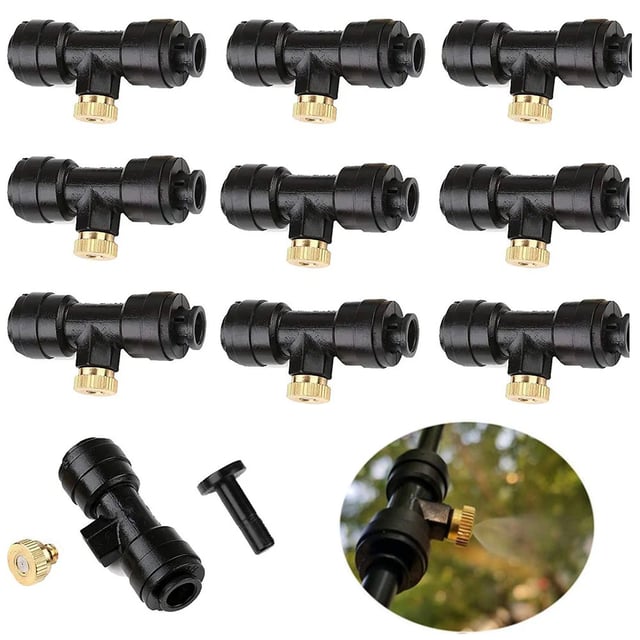 10 pièces Kit de buses de brumisation buses de brouillard pour système de brumisation de Patio système de refroidissement brumisateur d'eau de jardin