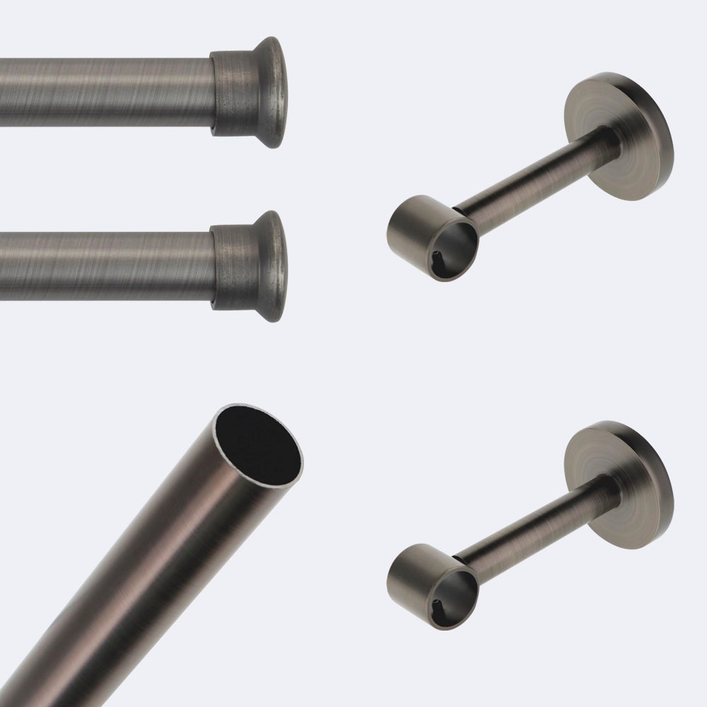 BOULET Lot De 2 Embouts Chapeau 20 Mm – Finition Carbone – Accessoire Tringle Rideau Élégant
