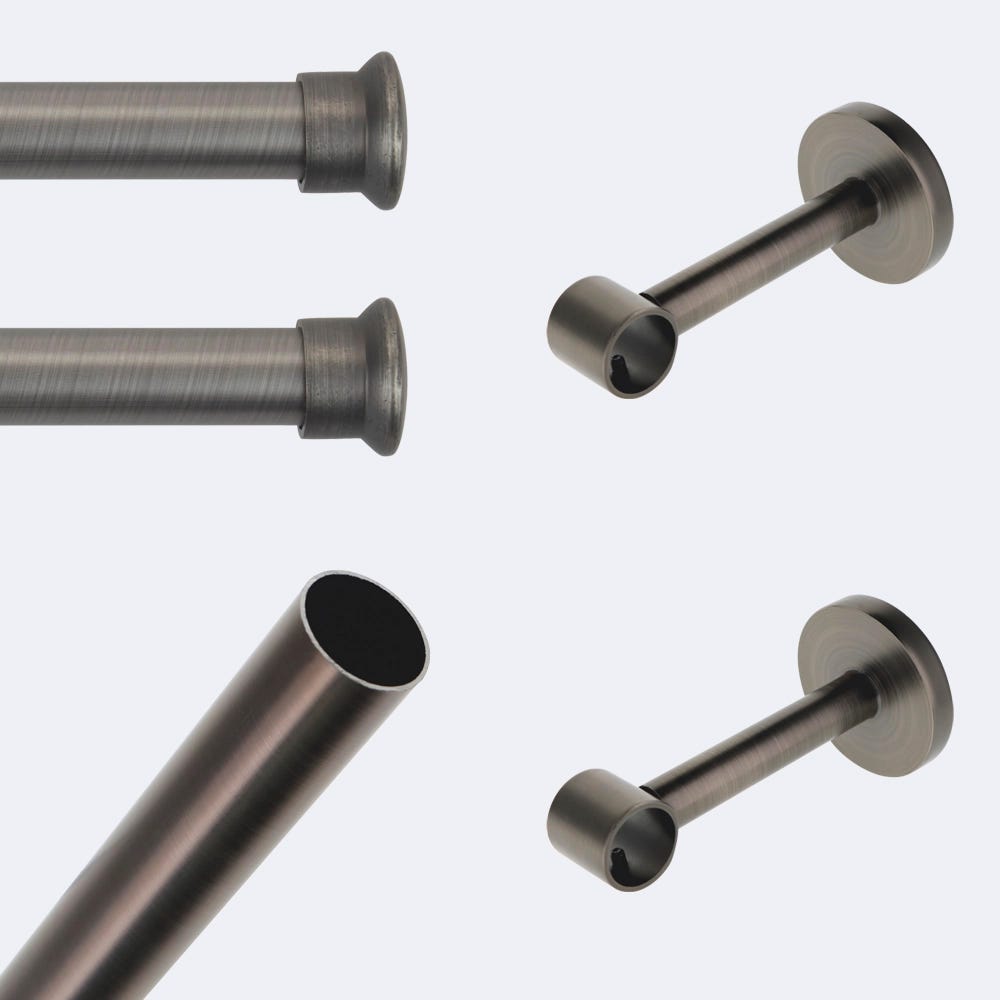 BOULET Lot De 2 Embouts Chapeau 20 Mm – Finition Carbone – Accessoire Tringle Rideau Élégant