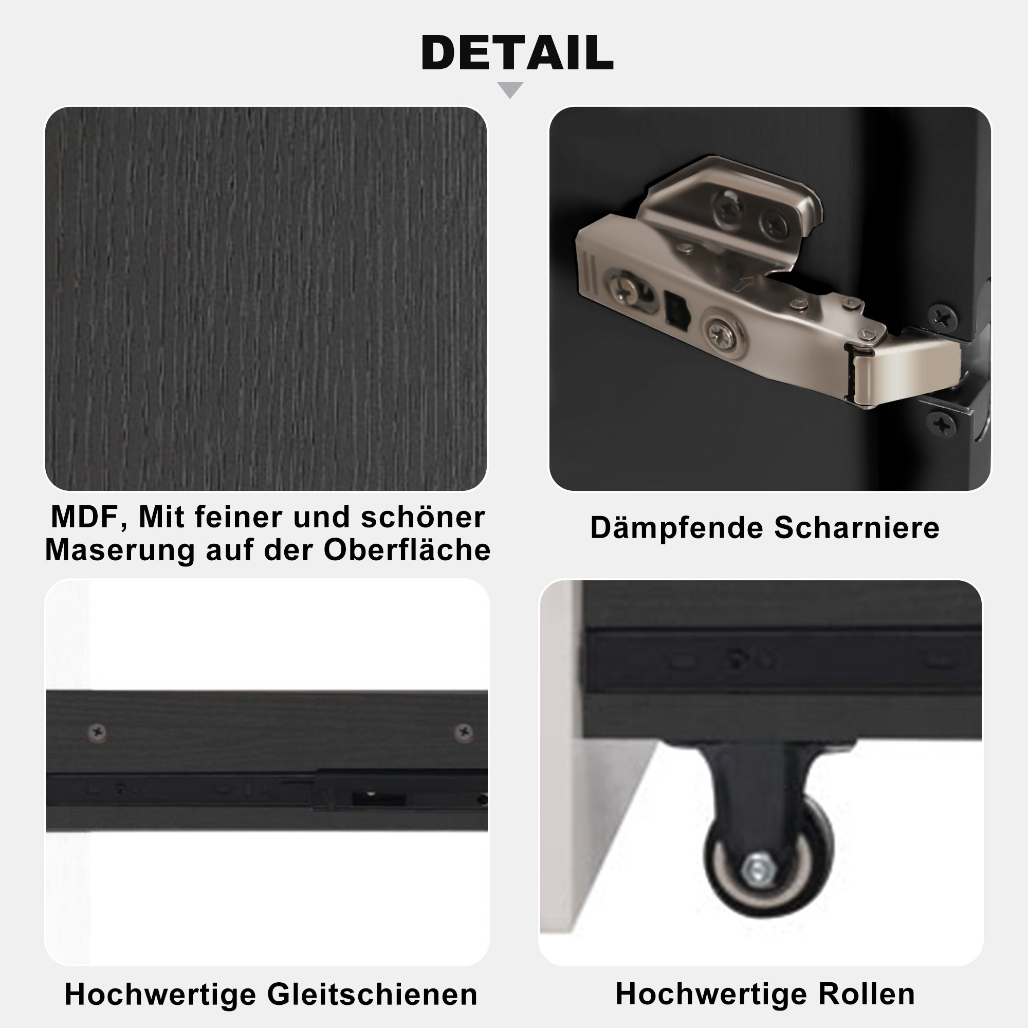 Vetrina con 2 ante in vetro e 1 anta estraibile - 110,5 x 35 x 160 cm - LED - MDF + vetro - Bianco e nero - 9