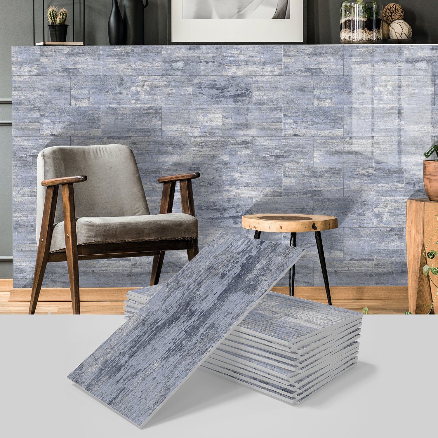 Zestaw 16 samoprzylepnych paneli ściennych, wodoodporne płytki ścienne PCV do backsplash, naklejki ścienne 3D, 20,32 x 10,16 cm