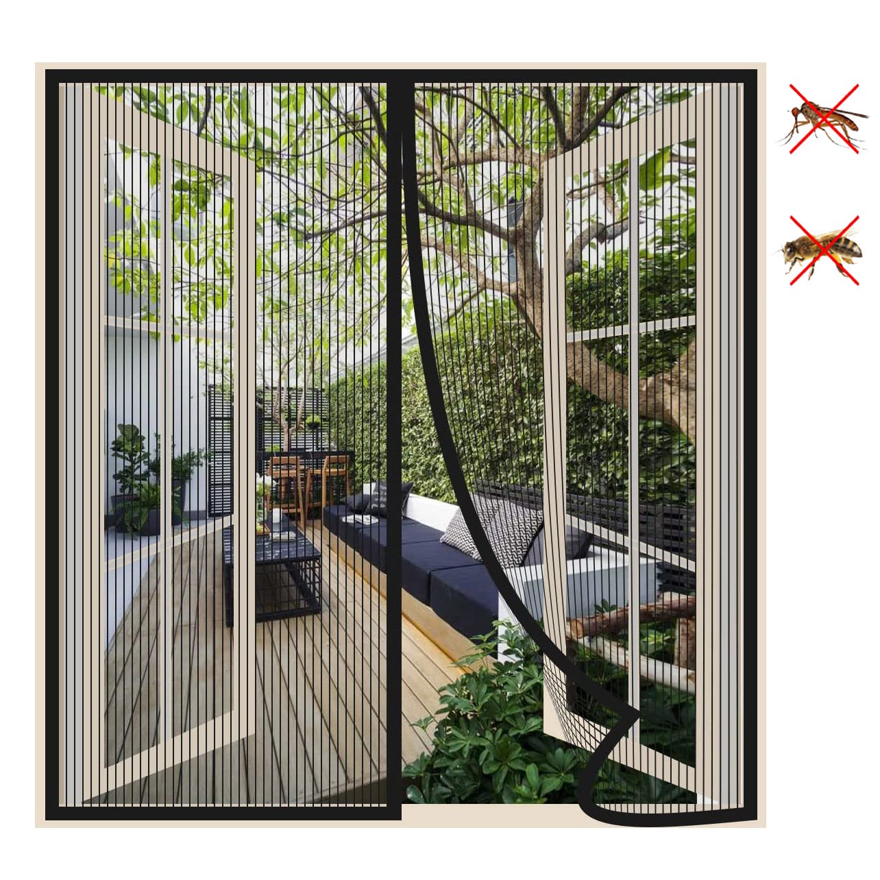 Kit Completo Zanzariera 100x100cm + Nastro Adesivo 4m - Bianco, Facile Da Montare