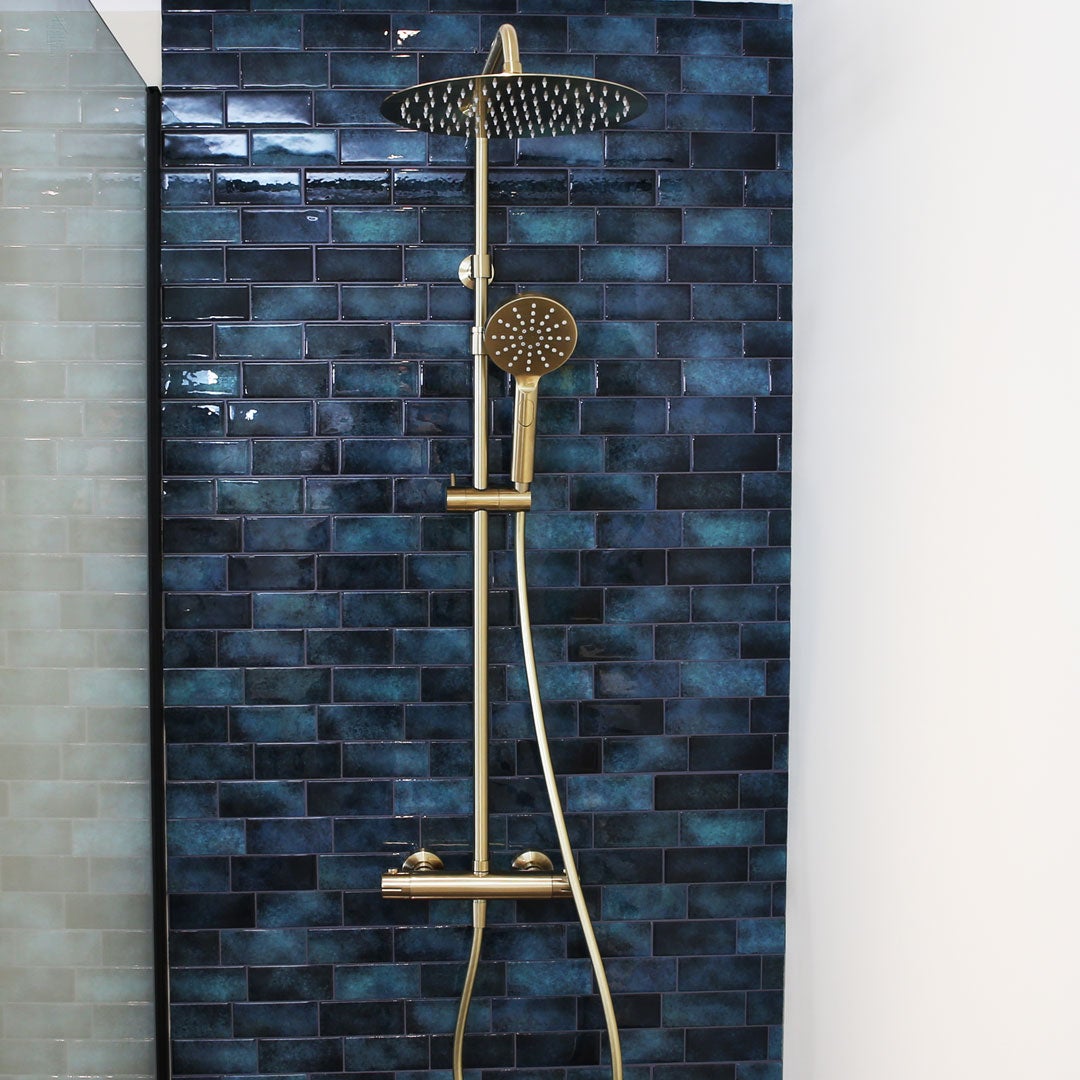 Luisa colonne de douche thermostatique or brossé - 2