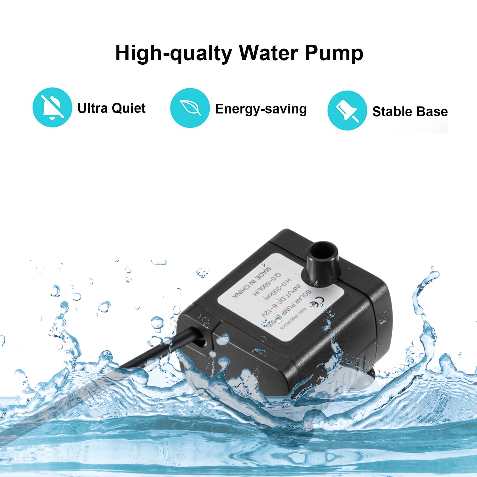 Pompe de fontaine solaire 10 W avec des buses de grand panneau 3 max. Hauteur d'eau 100 cm pour le cuir de pêche pour bain d'oiseaux Petit étang - 7